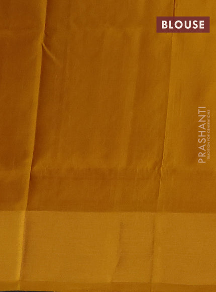 Pure uppada silk saree red and dark mustard with silver & gold zari woven buttas and zari woven border