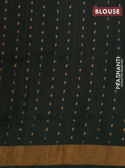 Pure uppada silk saree dual shade of pinkish orange and sap green with allover zari woven buttas and zari woven border