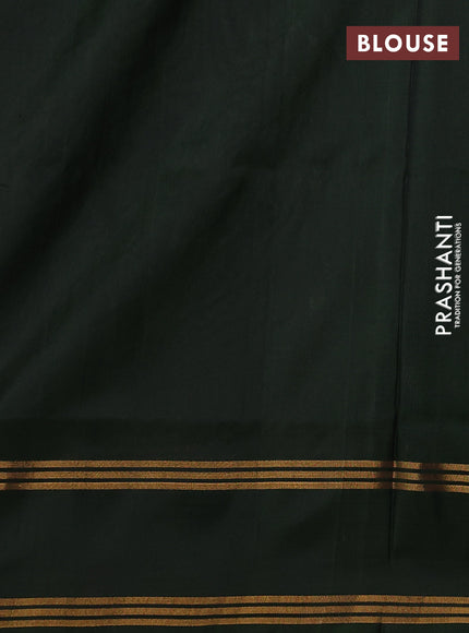 Pure uppada silk saree grey and sap green with allover silver & gold zari weaves and rettapet zari woven border