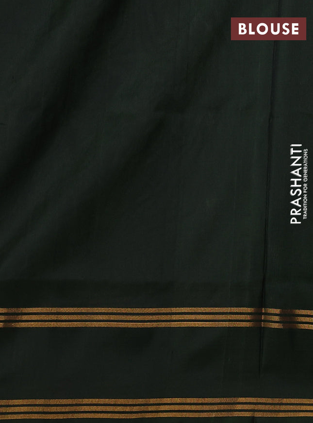 Pure uppada silk saree grey and sap green with allover silver & gold zari weaves and rettapet zari woven border