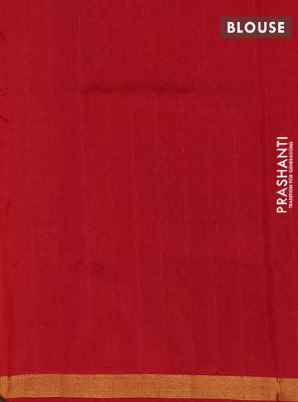 Pure uppada silk saree mustard yellow and red with silver & gold zari woven buttas and rich zari border