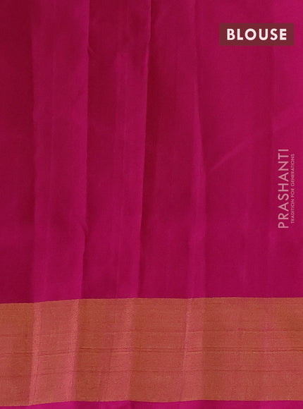 Pure uppada silk saree mustard yellow and pink with allover silver & gold zari weaves and zari woven border