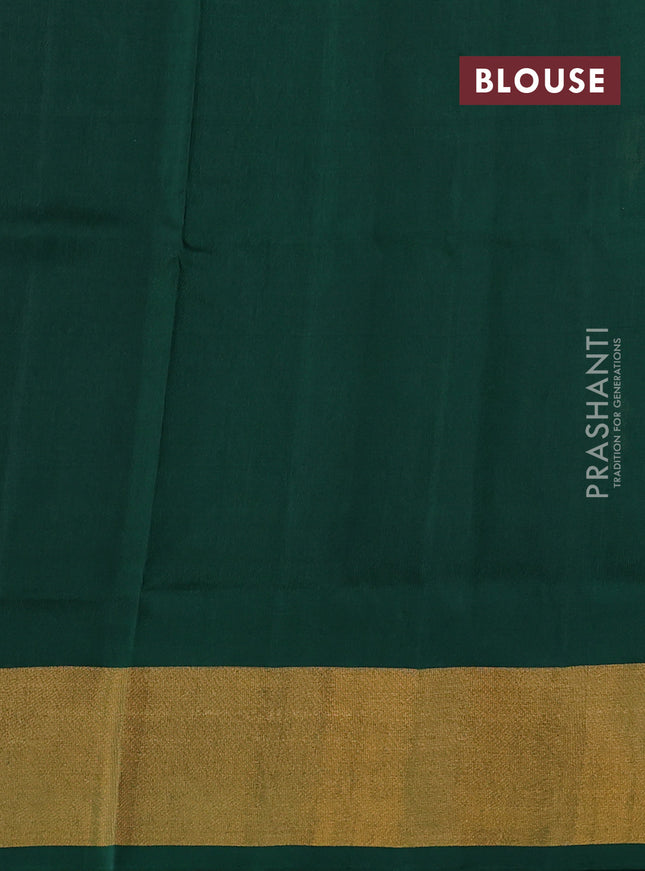 Pure uppada silk saree green with zari woven paisley zari woven buttas and zari woven border