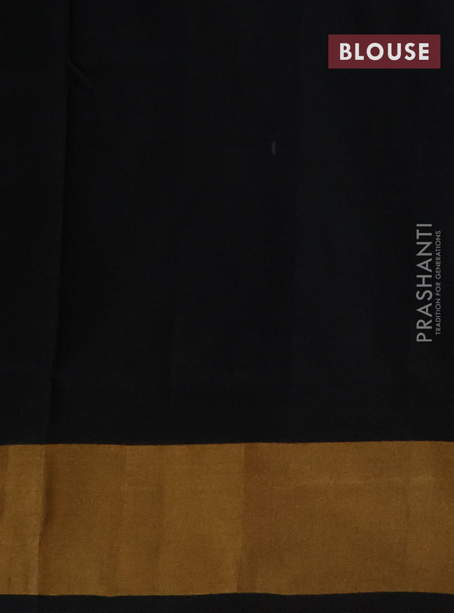 Pure uppada silk saree black with zari woven paisley buttas and zari woven border