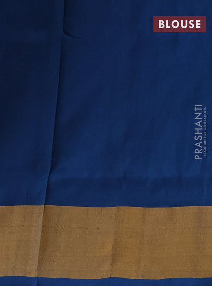 Pure uppada silk saree peacock blue with zari woven paisley buttas and zari woven border