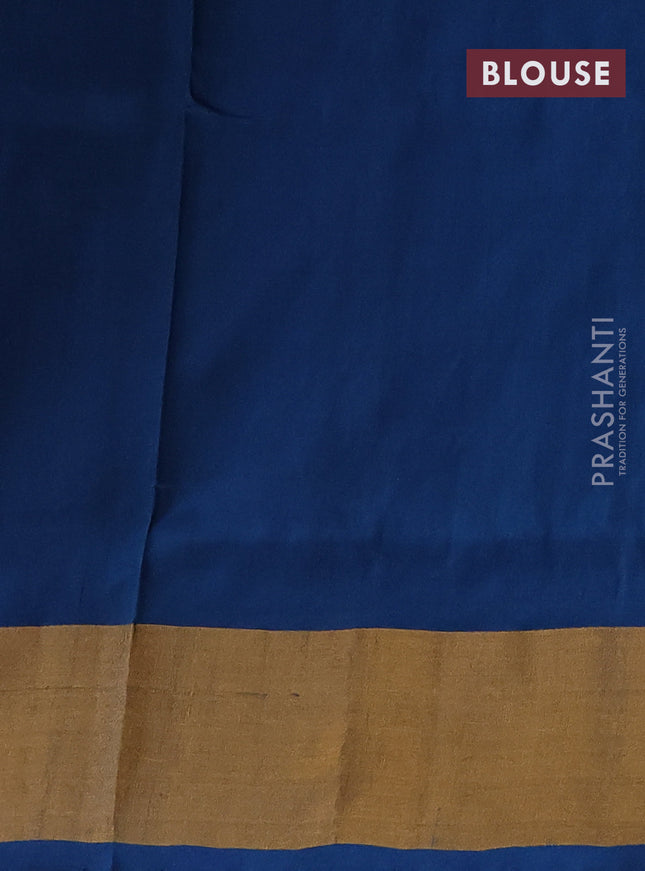 Pure uppada silk saree peacock blue with zari woven paisley buttas and zari woven border