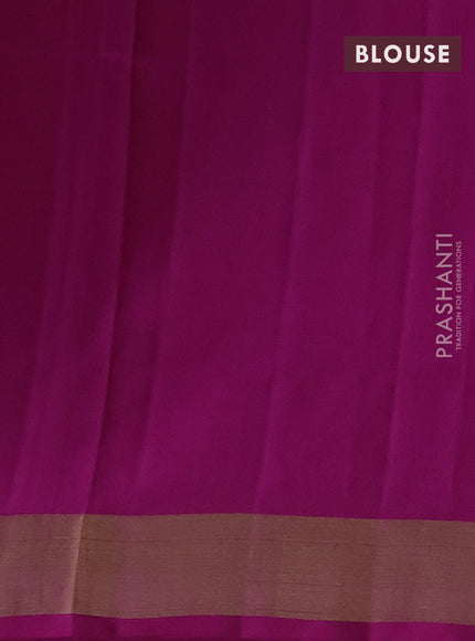 Pure uppada silk saree pink with silver & gold zari woven temple buttas and temple design zari woven border