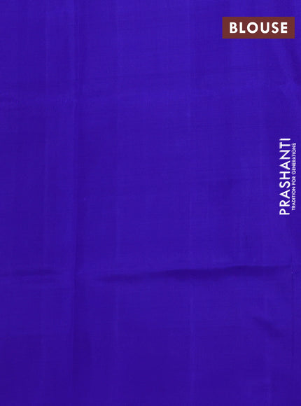 Pure uppada silk saree dual shade of blue and royal blue with silver & gold zari woven coin buttas and simple border