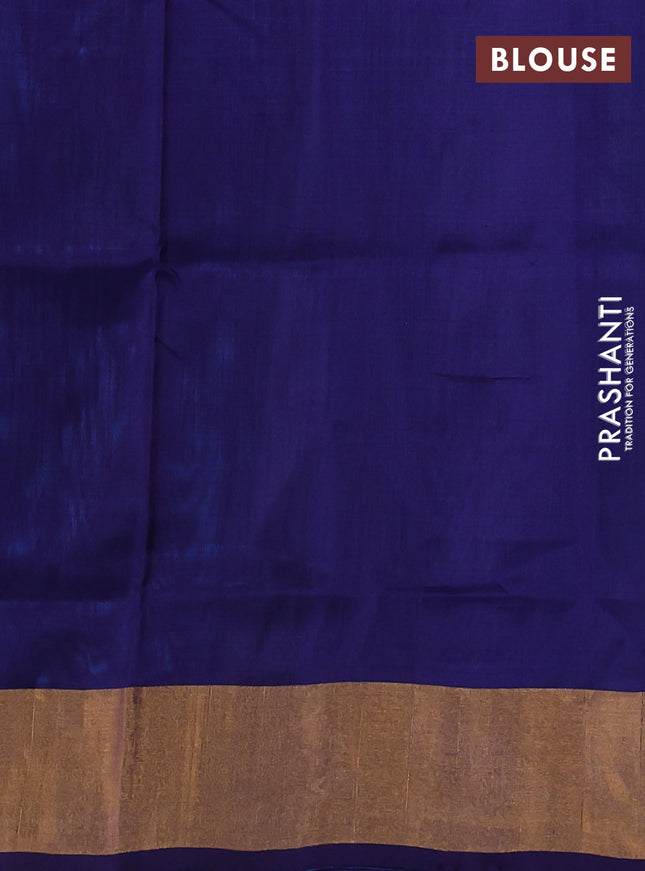 Pure uppada silk saree cs blue and dark blue with plain body and zari woven border
