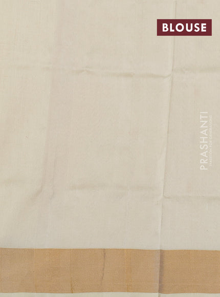 Pure uppada silk saree cream with silver & gold zari woven buttas and zari woven border