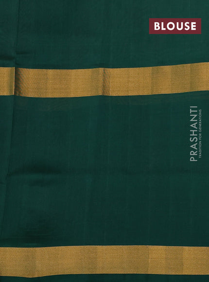 Pure uppada silk saree sap green and dark green with zari woven buttas and long zari woven butta border