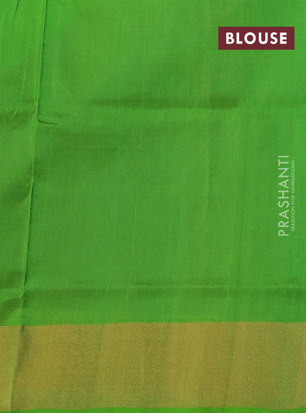 Pure uppada silk saree purple and light green with silver & gold zari woven buttas and zari woven border