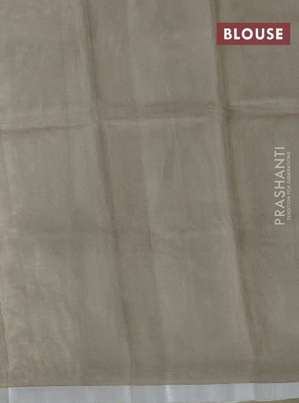 Pure uppada silk saree cream with silver zari woven buttas and silver zari woven border