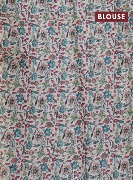 Kota saree pale yellow with kalamkari applique work