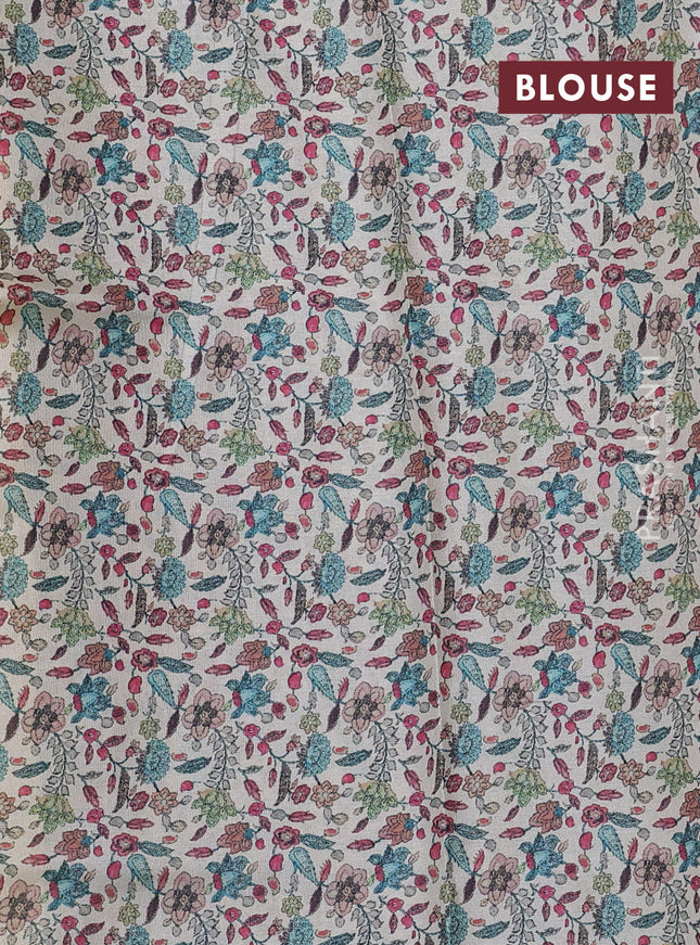 Kota saree pale yellow with kalamkari applique work