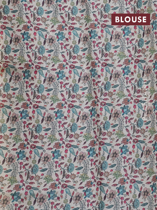 Kota saree pale yellow with kalamkari applique work