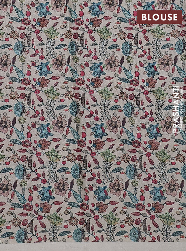 Kota saree mild lavender with kalamkari applique work