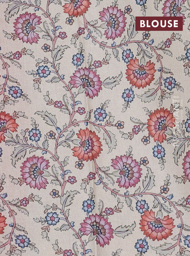 Kota saree dual shade of orange with kalamkari applique work