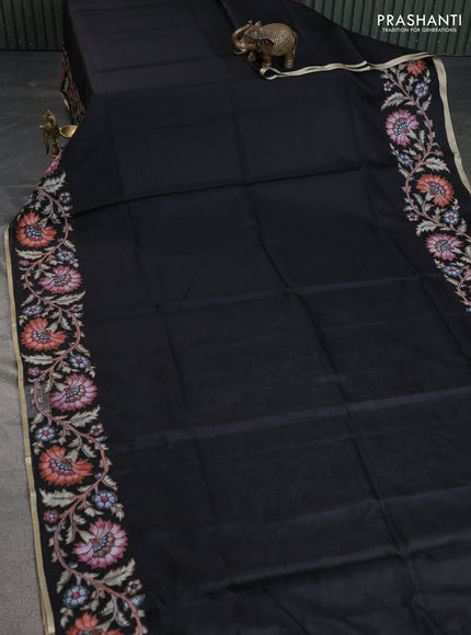 Kota saree black with kalamkari applique work