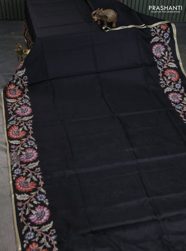 Kota saree black with kalamkari applique work