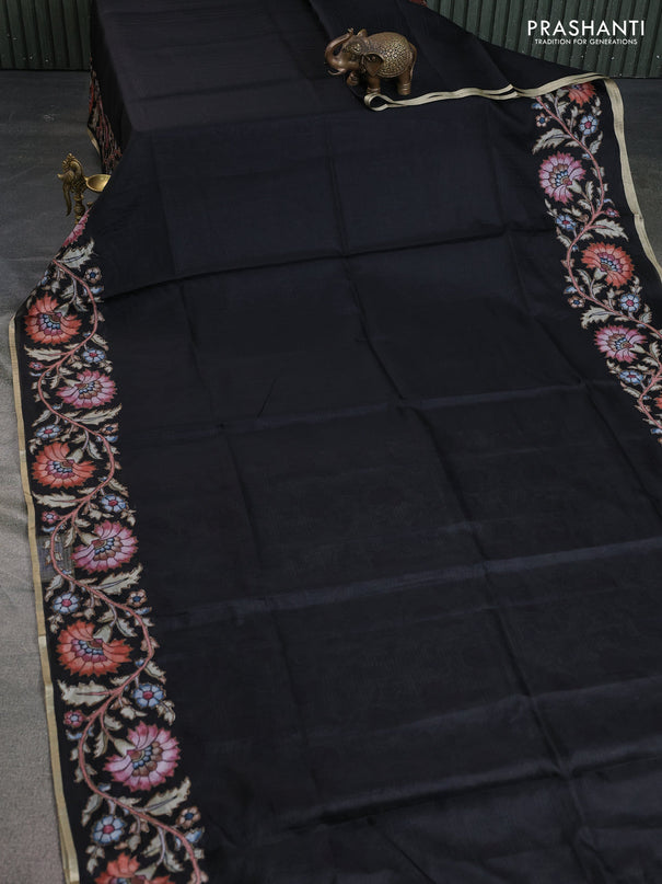 Kota saree black with kalamkari applique work