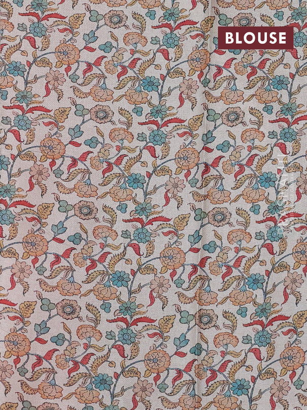 Kota saree mild peach pink with kalamkari applique work