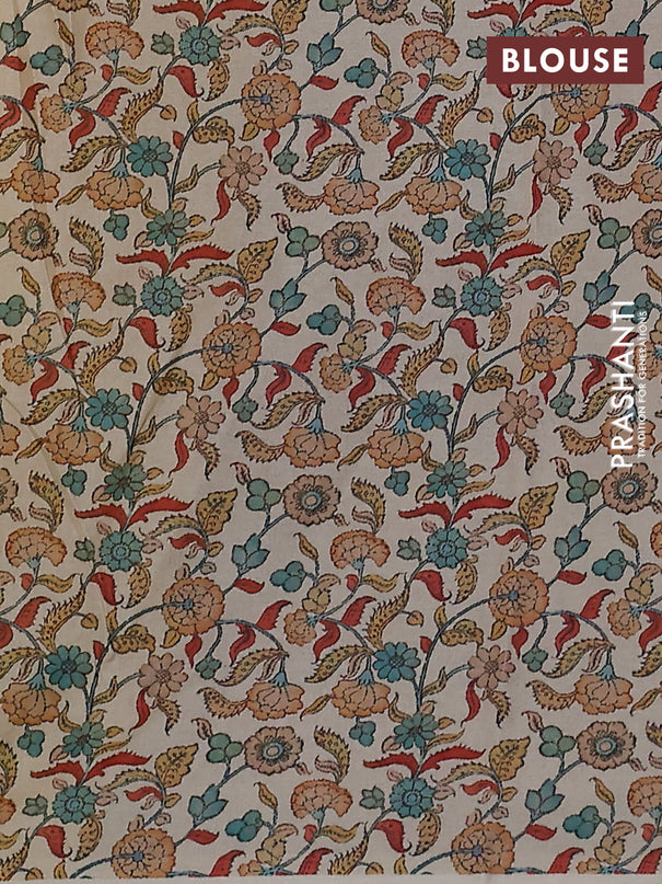 Kota saree pale yellow with kalamkari applique work