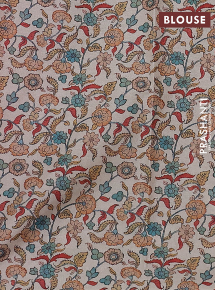 Kota saree mild lavender with kalamkari applique work