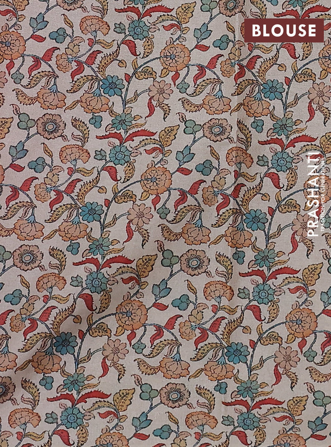 Kota saree mild lavender with kalamkari applique work