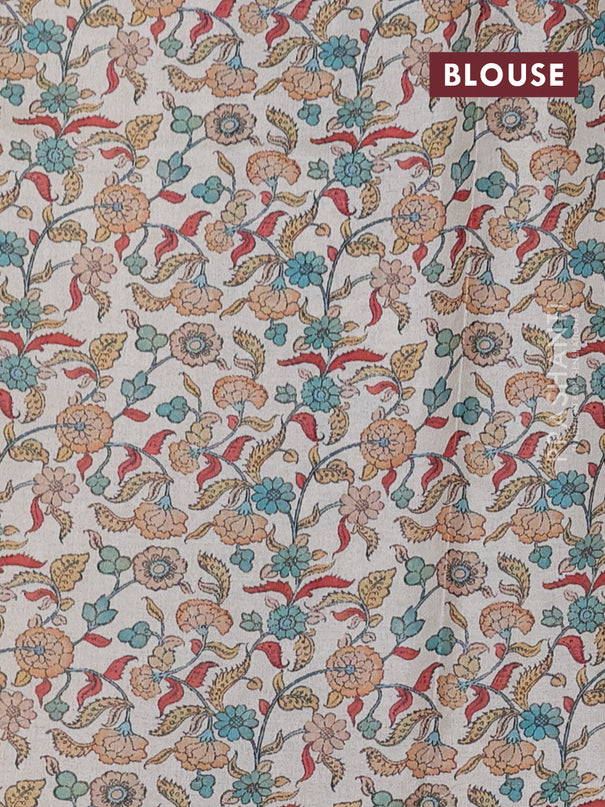 Kota saree cream with kalamkari applique work