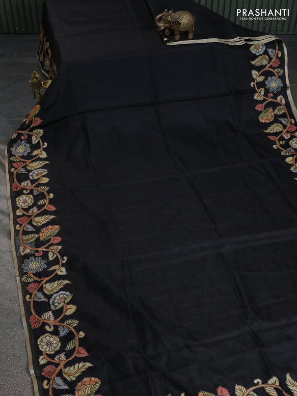 Kota saree black with kalamkari applique work