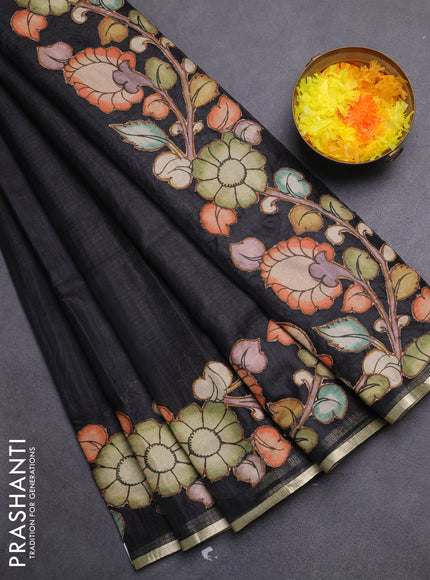 Kota saree black with kalamkari applique work
