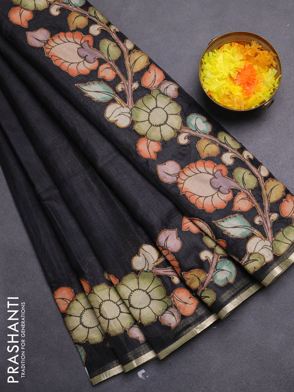 Kota saree black with kalamkari applique work