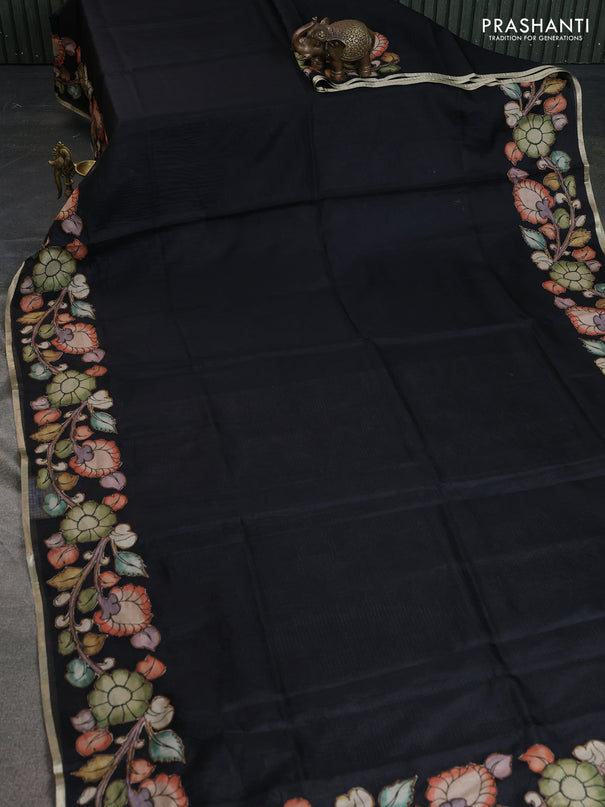 Kota saree black with kalamkari applique work