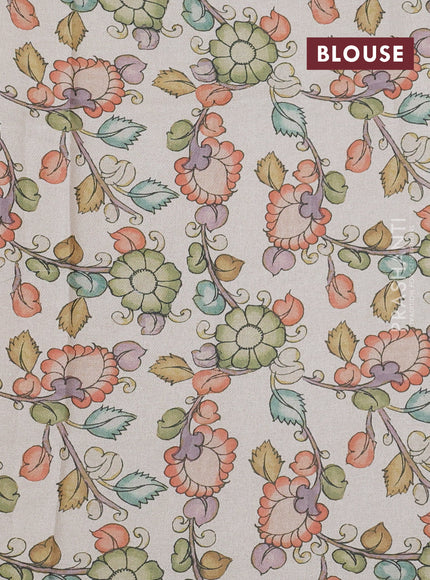 Kota saree cream with kalamkari applique work