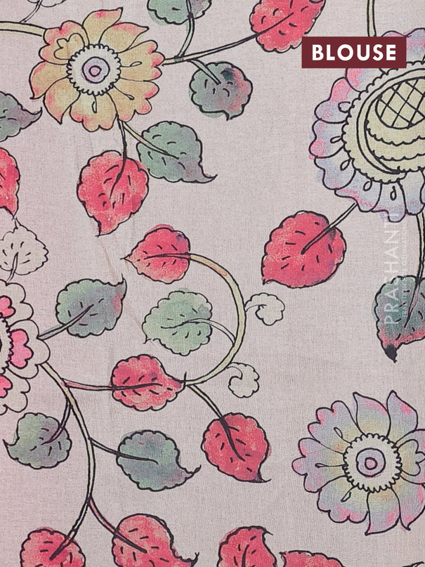 Kota saree pink with kalamkari applique work