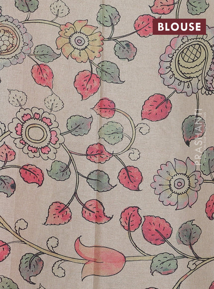 Kota saree dual shade of orange with kalamkari applique work