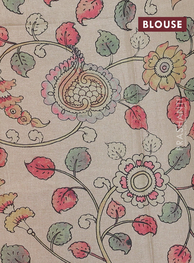 Kota saree mustard yellow with kalamkari applique work