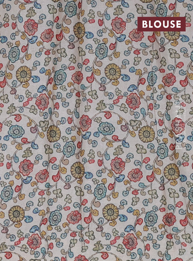 Kota saree mild peach pink with kalamkari applique work