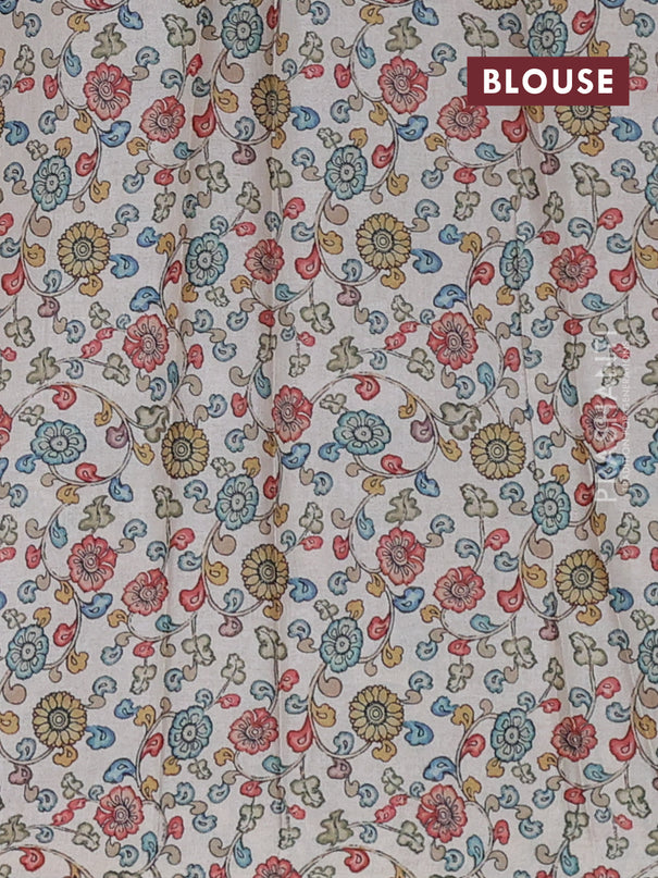 Kota saree mild peach pink with kalamkari applique work