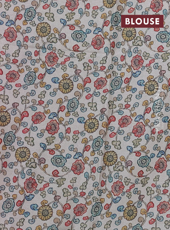 Kota saree mild lavender with kalamkari applique work