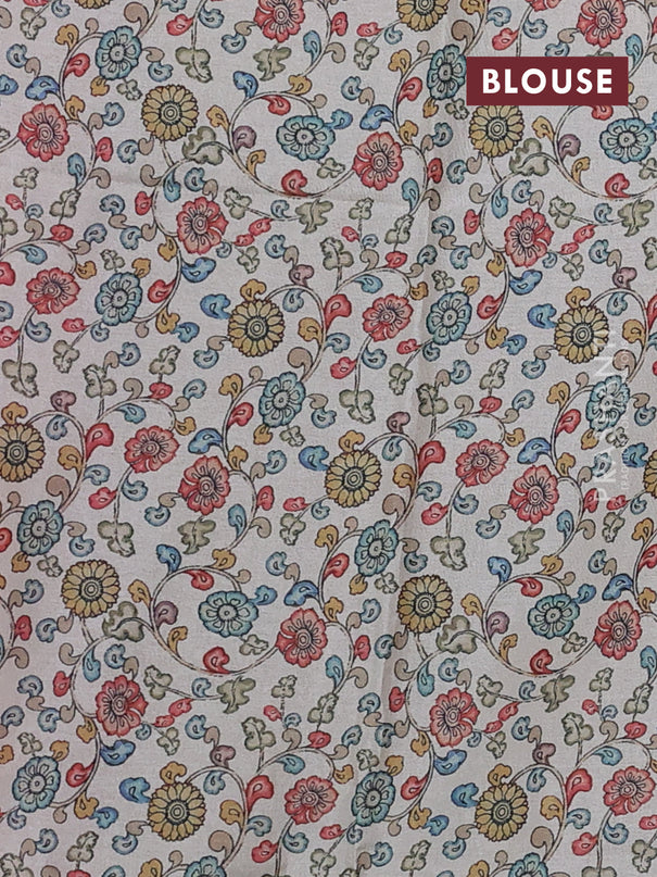 Kota saree mild lavender with kalamkari applique work