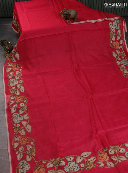 Kota saree pink with kalamkari applique work