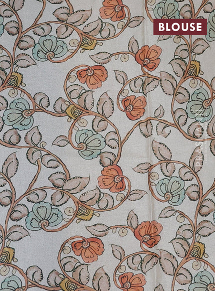 Kota saree dual shade of blue with kalamkari applique work