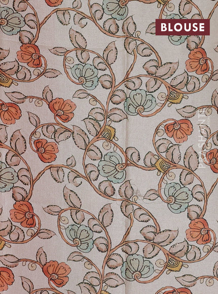 Kota saree dual shade of rustic orange with kalamkari applique work