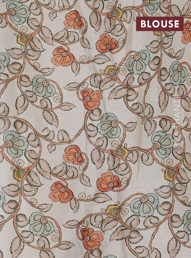 Kota saree cream with kalamkari applique work