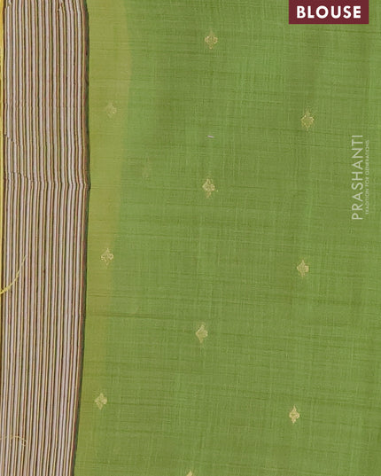 Jamdhani cotton saree yellow and light green with thread & zari woven buttas and pichwai pallu