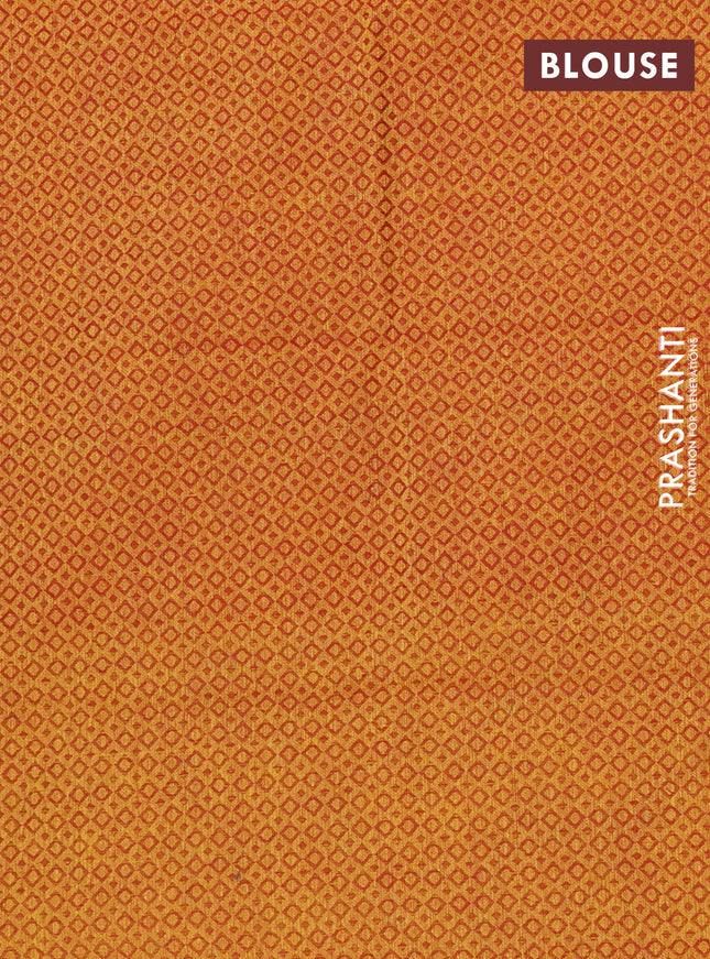 Chettinad cotton saree dual shade of lime yellow and musatrd yellow with plain body and thread woven border