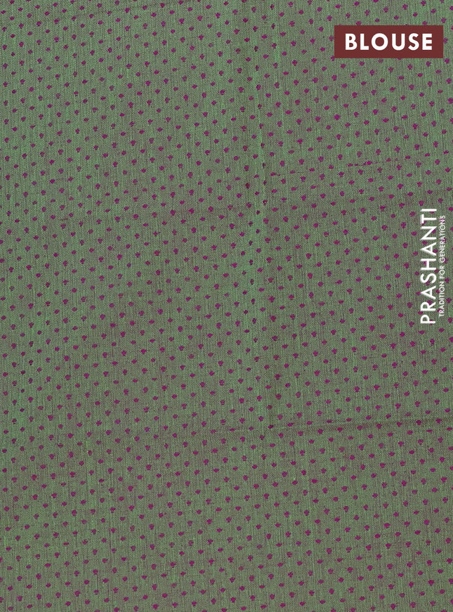 Chettinad cotton saree mauve pink and green with plain body and rettapet thread woven border