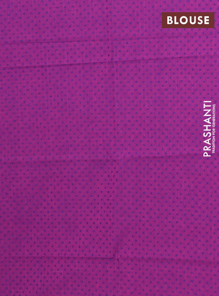 Chettinad cotton saree mauve pink and purple with plain body and thread woven border